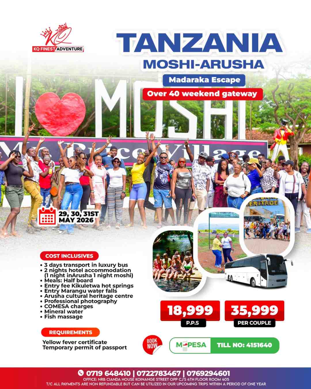 OVER 40S,TANZANIA MOSHI-ARUSHA MADARAKA ESCAPE